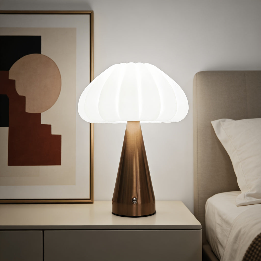 1 kom. Nova Nordijska Spavaća Soba Kućna Stona Lampa, Podesiva Boja Svetla u Tri Boje, Dugo Pritisak za Podešavanje Osvetljenosti, Može se Pokloniti za Praznike, Velika Baterija 1800 Mah, Osvetljava Ceo Noć | Punjenje