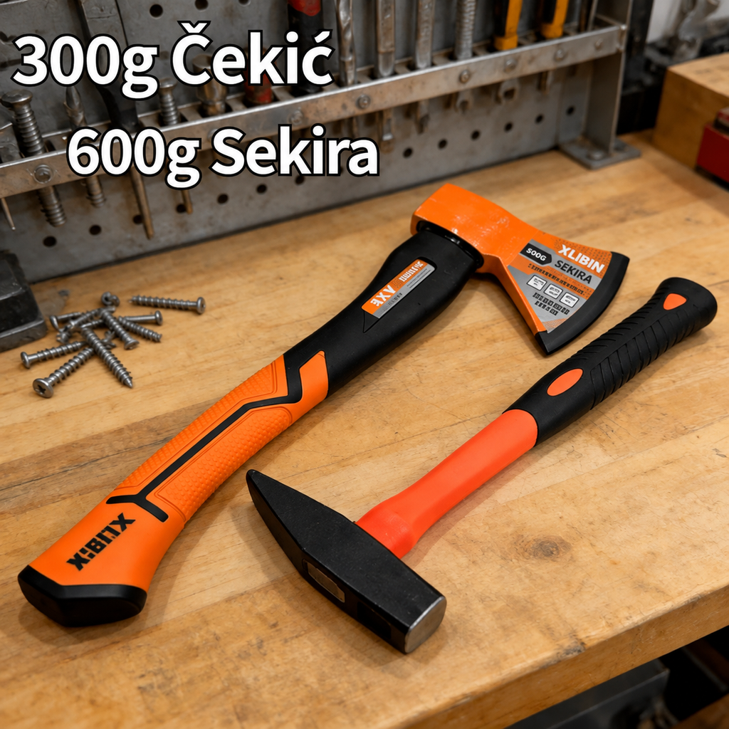 Set od dvije komada: Sektorska čekića i sekira nasumične boje