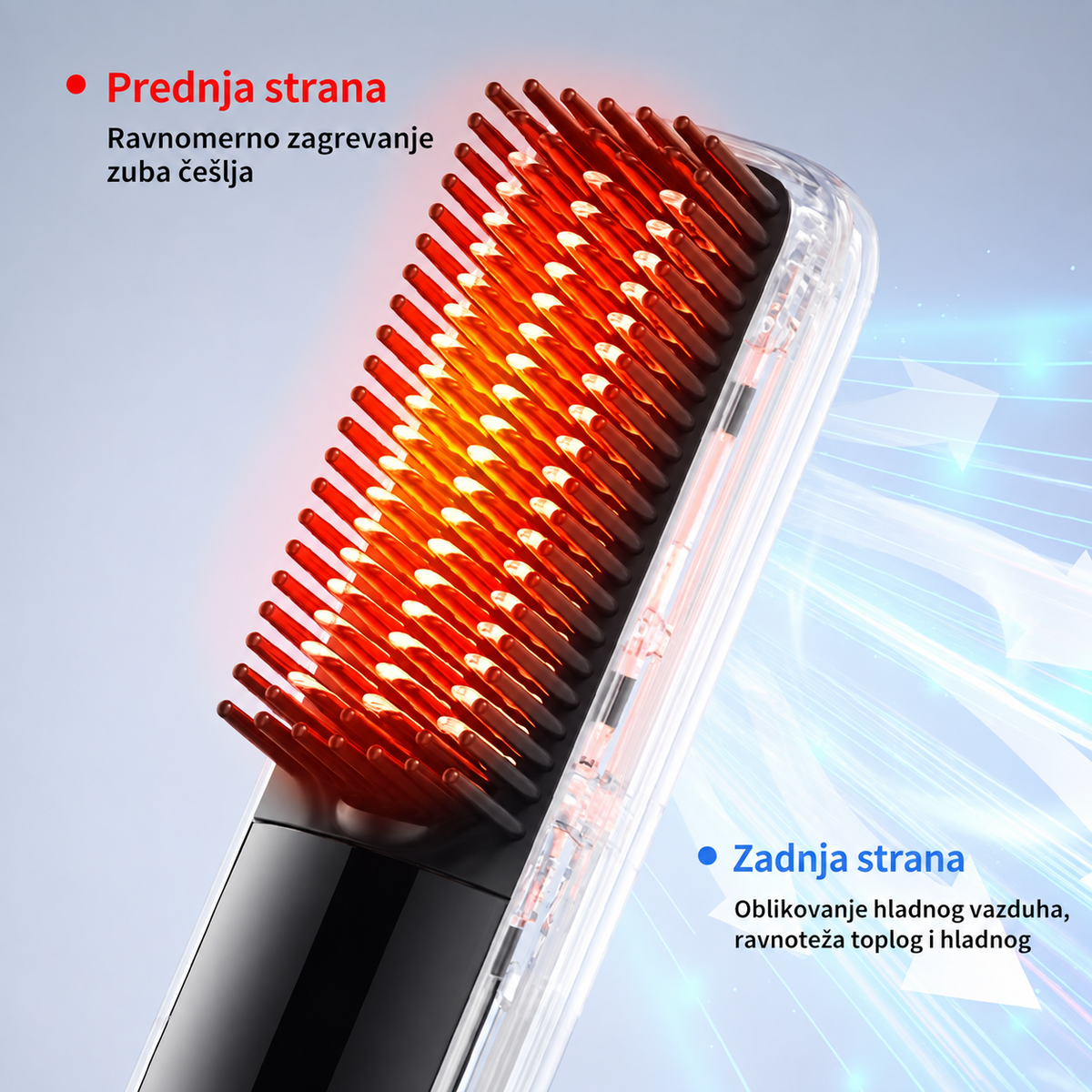 Prenosiva četka za ispravljanje kose sa negativnim jonima