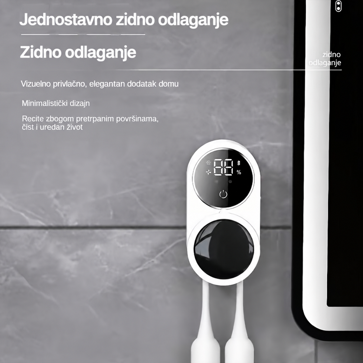 Pametni Držač za Dve Četkice za Zube, Automatska Indukciona Kutija za Dve Četkice za Zube, Za Sve Sezone, Lako Skladištenje, Pametno Automatsko Otvaranje i Zatvaranje Indukcijom, Grijana Četkica za Zube sa Dva Slota za Sušenje na Vazduhu, Prenosivi Punjiv
