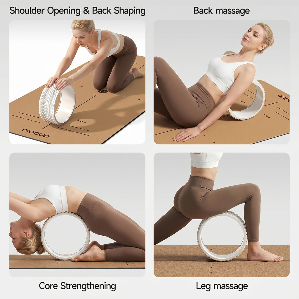 1 Widened Non-Slip EVA Yoga Wheel, Back Opening And Shoulder Opening Back Bending Artifact, Deep Massage to Soothe The Waist And Back, Wave Massage Fitness Roller, Beginner Home Fitness Pilates Massage Back Roller, Unisex