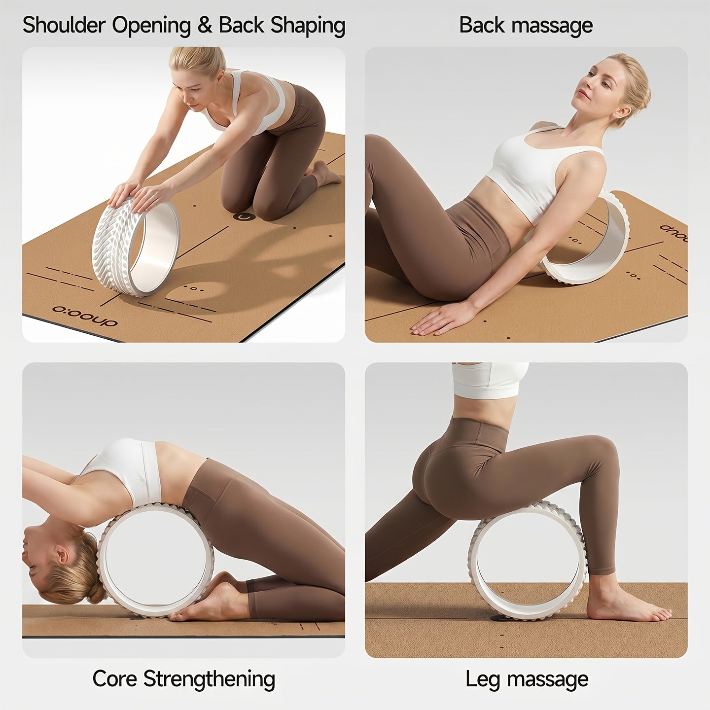 1 Widened Non-Slip EVA Yoga Wheel, Back Opening And Shoulder Opening Back Bending Artifact, Deep Massage to Soothe The Waist And Back, Wave Massage Fitness Roller, Beginner Home Fitness Pilates Massage Back Roller, Unisex