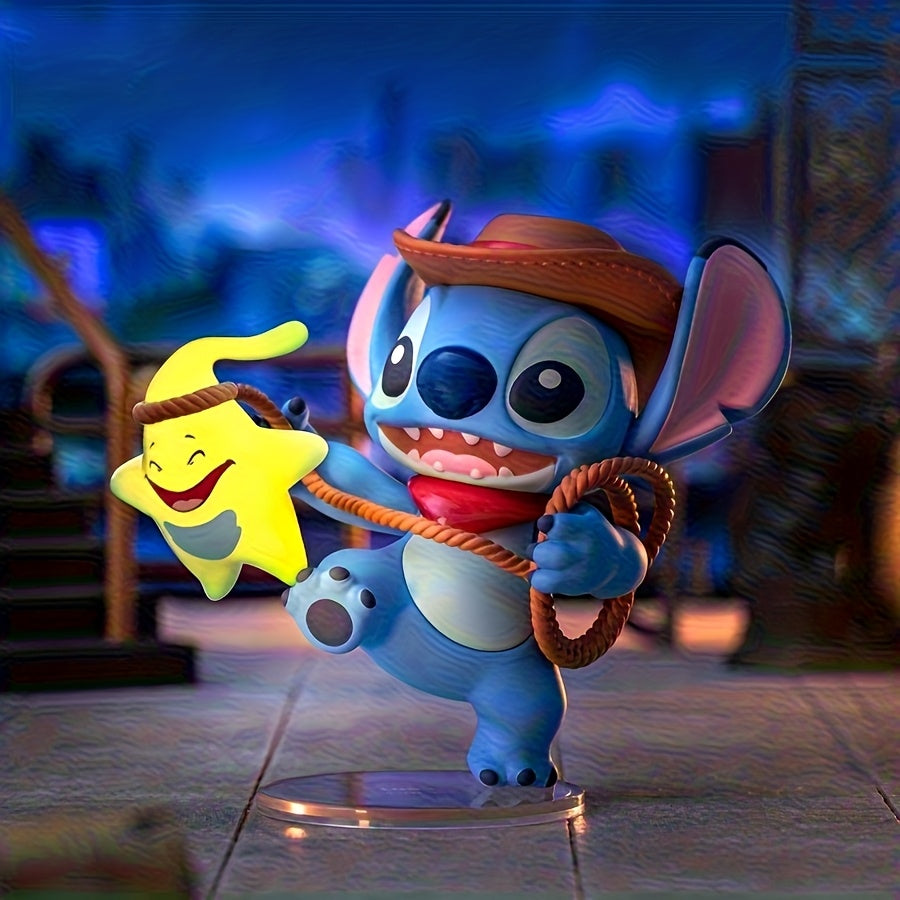 Random 1pc MINISO Stitch City Adventure Series Desktop Ornament Will Be Randomly Included As a Gift. Toy Figurines And Plush Dolls. As a Birthday Present And Suitable As a Holiday Gift Or Home Decoration, Valentine'S Day And Easter Gifts