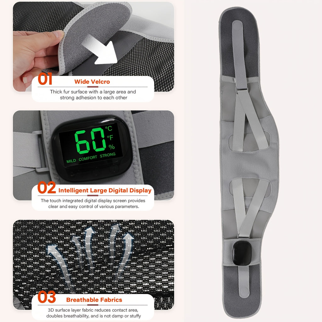 Bežični pojas za masažu struka sa 4 podesiva režima temperature, ergonomski dizajniran da odgovara krivini struka, pruža nežno iskustvo masaže struka sa vibracijom, savršen USB punjivi porodični poklon