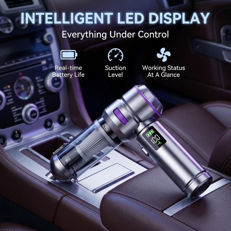 UTEK New 24000Pa Handheld Car Vacuum Cleaner, Vacuum And Blower, 100W High-Power Handheld Vacuum, Equipped with LED Light And Multiple Nozzles, Suitable for Car, Home, Office, Pet Care, Santa Claus Christmas Gift