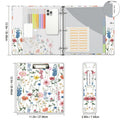 A4 Fascikla sa 3 rupe za slikanje mastilom, Floral Ring Clipboard fascikla, pogodna za papir formata Letter (21.59 X 27.94 cm), sa 5 komada pregrada za etikete i 1 kom torbe za dokumenta, za školu, kancelarijski materijal, recepte, note