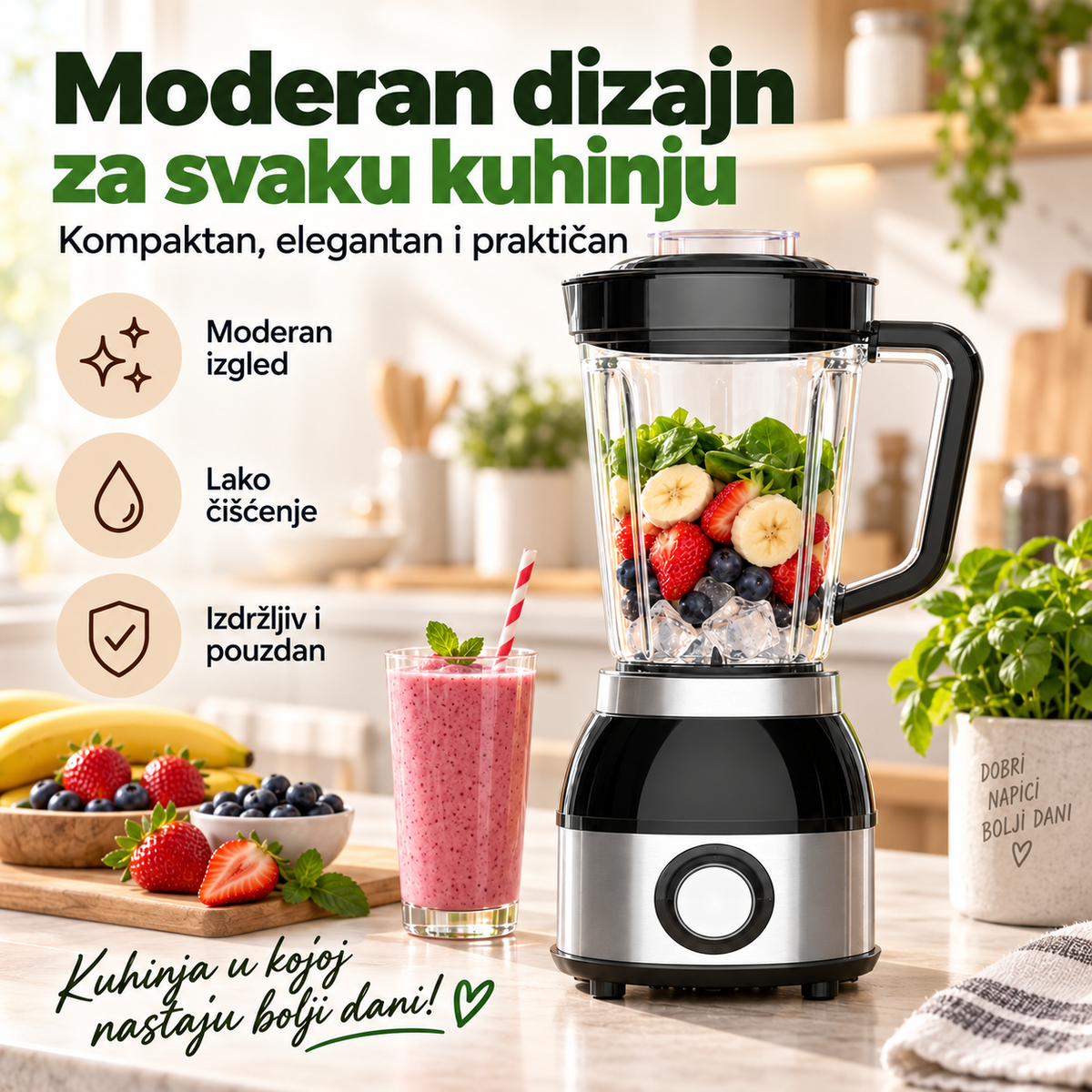 Multifunkcionalni blender 1.2L – za voće, povrće i pripremu napitaka