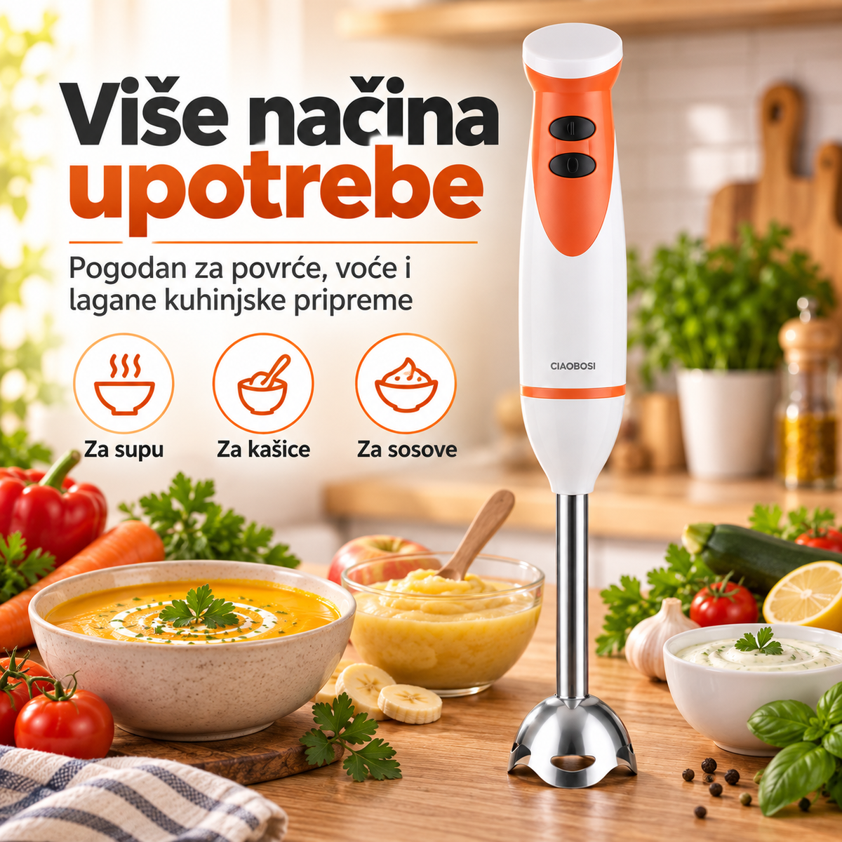 Ručni štapni blender – praktičan kuhinjski aparat za brzo miksanje i usitnjavanje