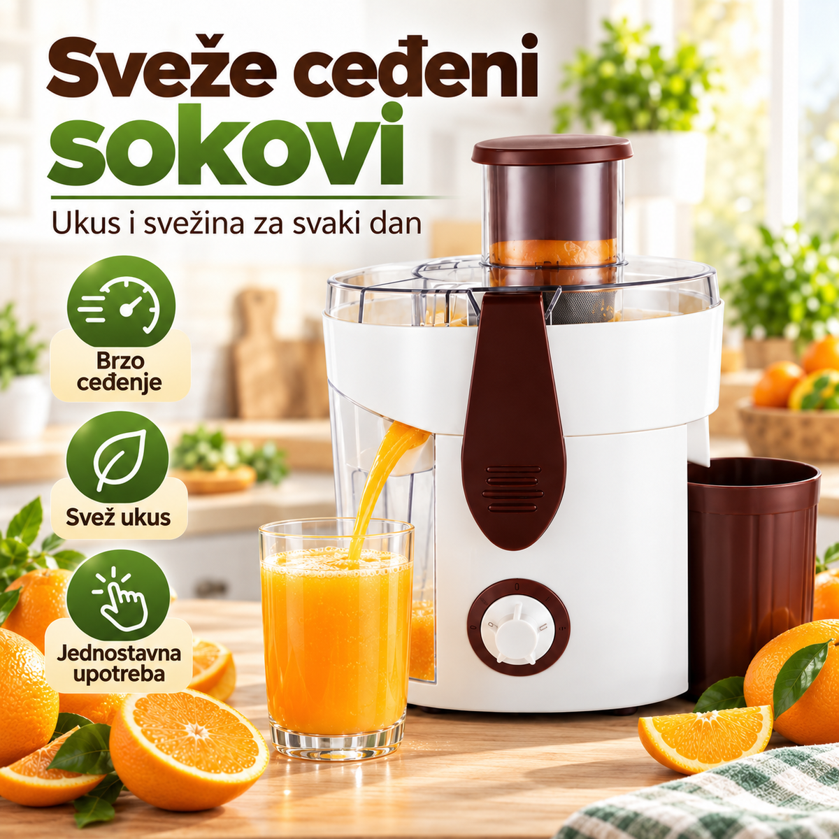 Električni sokovnik 500W – aparat za ceđenje voća i povrća sa inox filterom