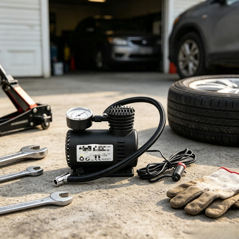 Dostava iz lokalne skladište, 12V prenosiva pumpa za pumpanje guma za automobile, mini kompresor za vazduh sa manometrom, auto utikač za napajanje, pumpa za hitno pumpanje guma, pogodna za pumpanje automobila, bicikala i motocikala, bez baterije