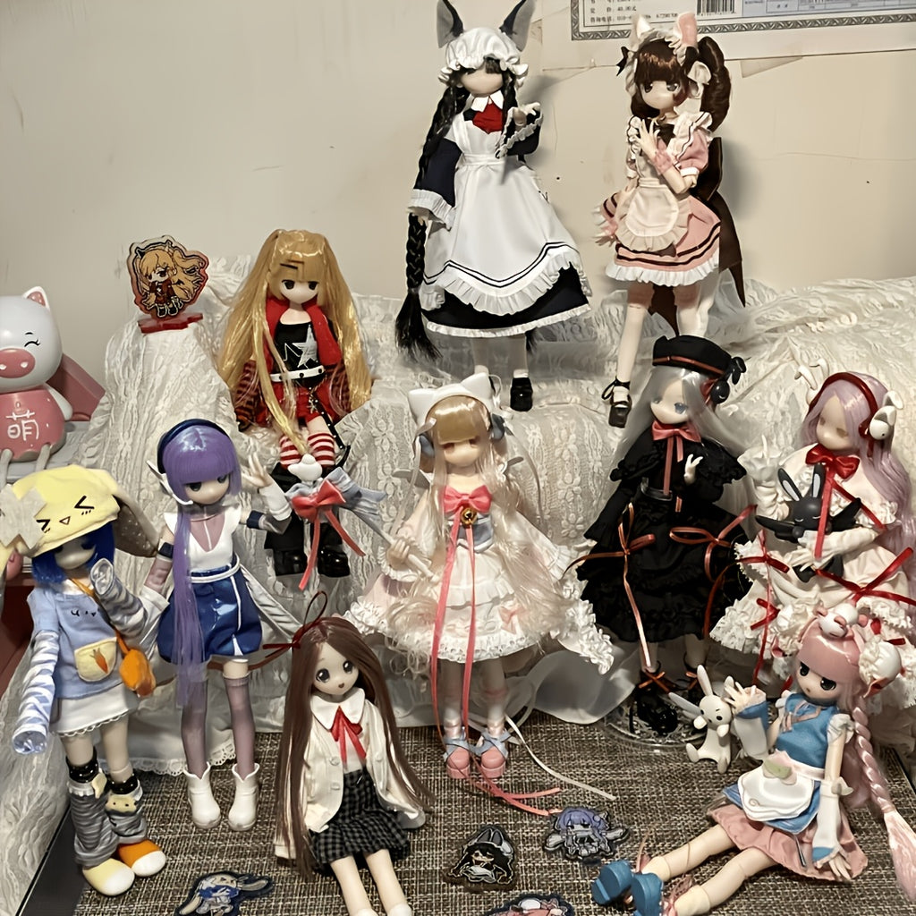 Random 1pc: Electrical Street BJD Special Six-Jointed Articulated Doll, MJD Doll, Trendy Toy Figure Collectible Ornament, Multi-Jointed Articulation, Exquisite Clothing Accessories for Dress-Up, Desktop and Home Display