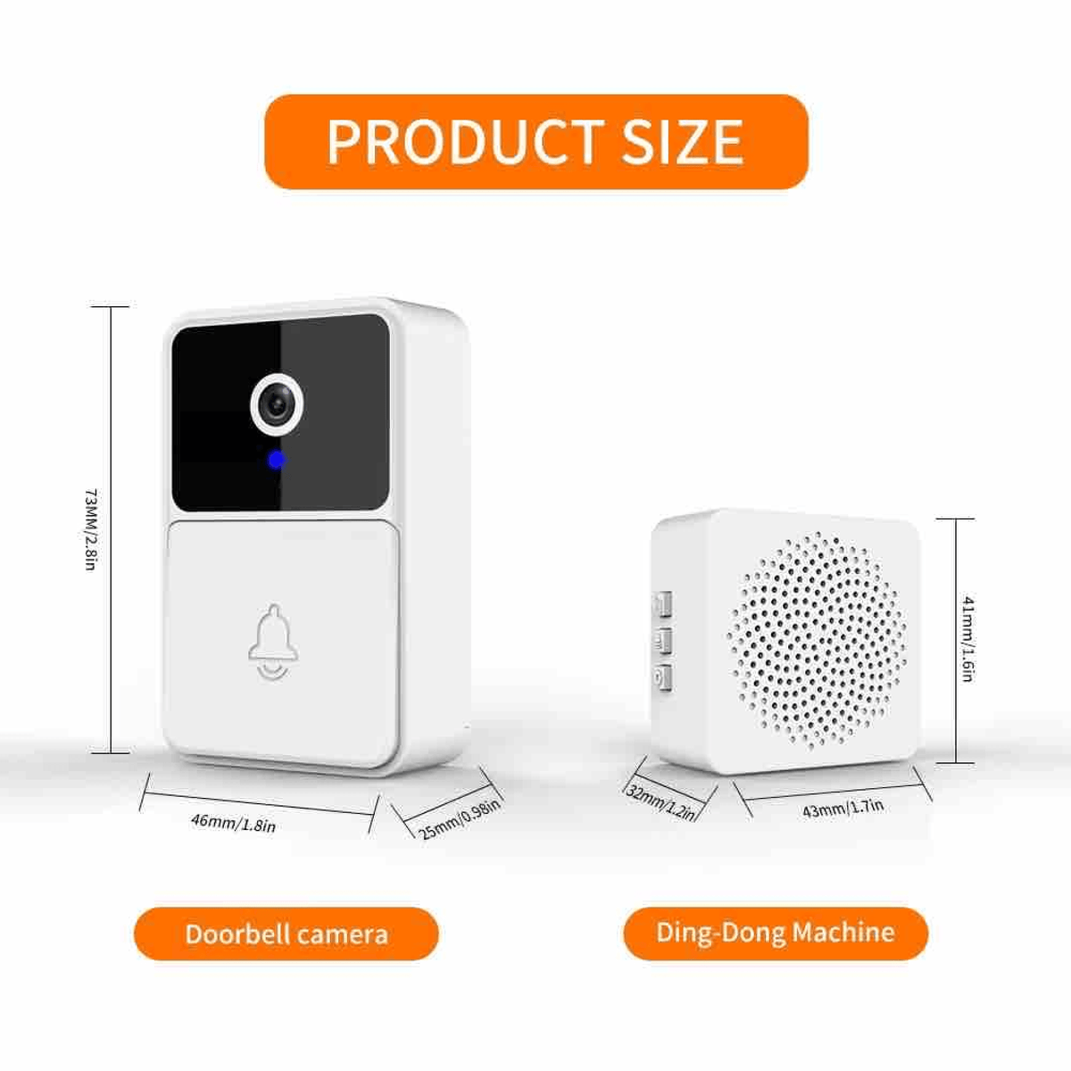 Bežični WiFi Smart Video Zvono za Vrata sa Niskom Potrošnjom Energije, Daljinski Dvosmerni Audio Interfon Kućno Zvono za Vrata