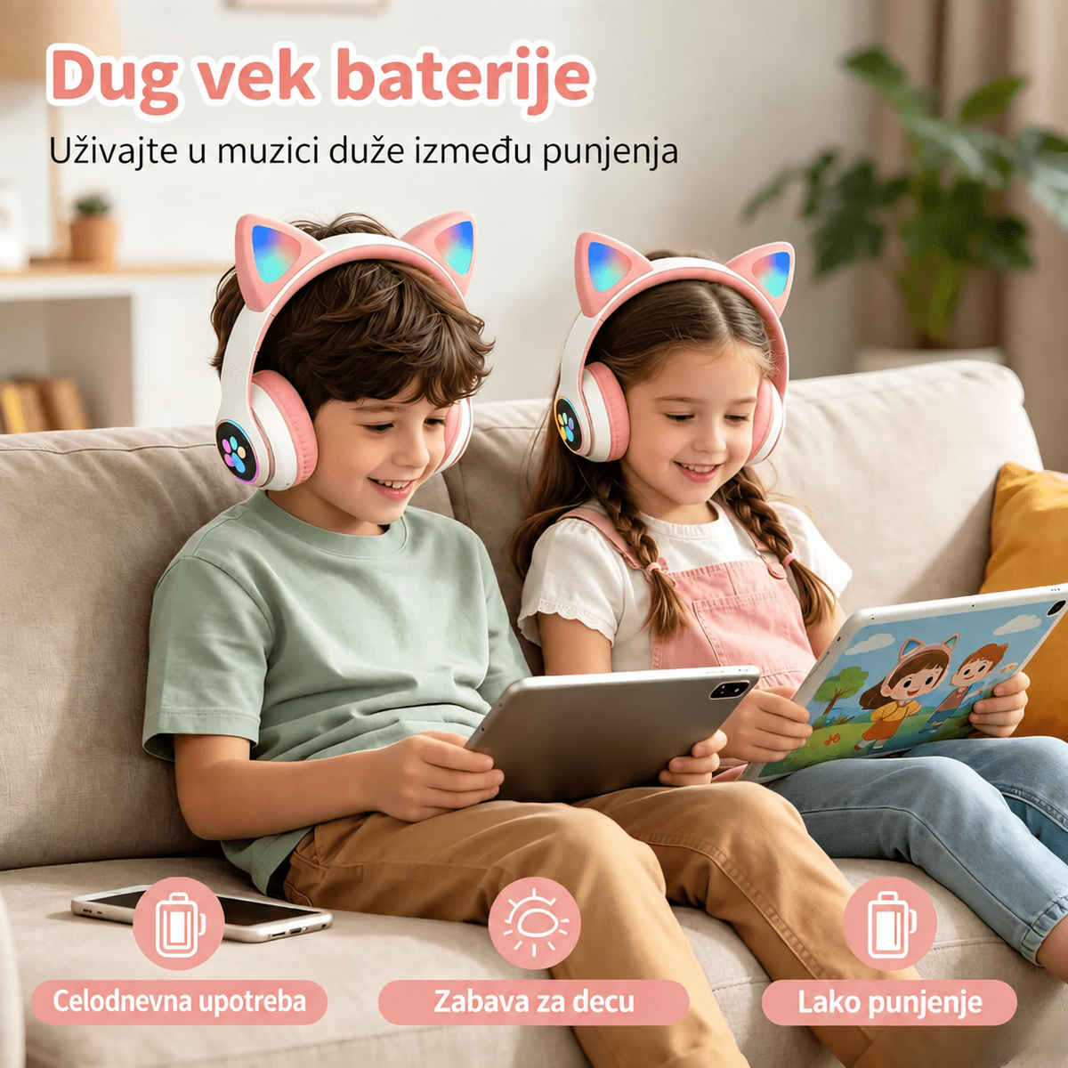 Šarene sklopive bežične Bluetooth slušalice slatkog dizajna