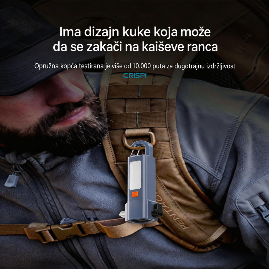 Multifunkcionalno Čekić-Svetiljka za Prozore Visoke Svetlosti Bočna Lampa Dvostruka Funkcija Zum Svetiljka Magnetni Sigurnosni Čekić za Kampovanje