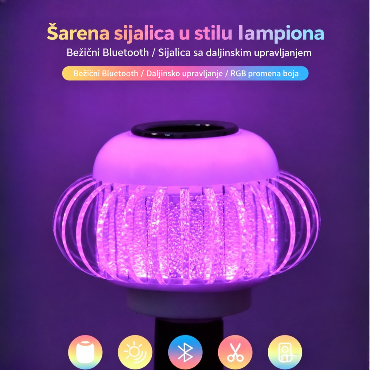 LED Bežična Sijalica Zvučnik, Daljinski Upravljač Višebojna Sijalica sa Zatamnjivanjem, Bežična Audio Muzička Lampa za Dekoraciju Spavaće Sobe, Bara, Rođendanske Žurke
