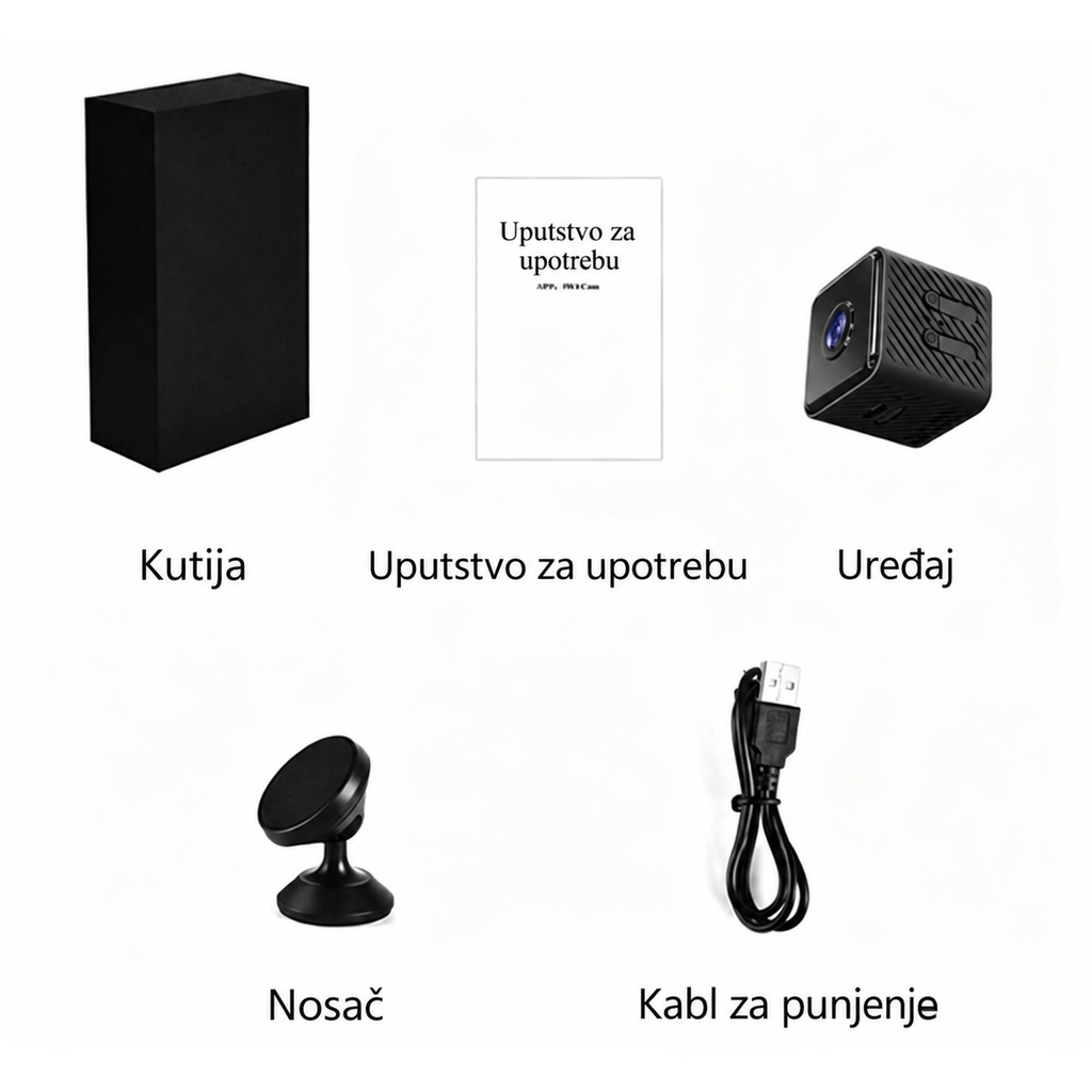1080P HD WiFi Sigurnosna Kamera sa Infracrvenim Noćnim Vidom, Daljinski Pregled Kućne Nadzorne Kamere