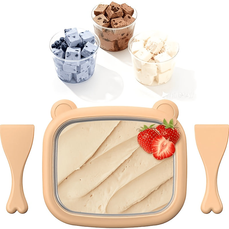 Manual Ice Tray, No Electricity Required, DIY Ready-to-Eat Ice Cream Roll Maker, 304 Stainless Steel, Home Use Homemade Frozen Yogurt Smoothie Maker, Includes 2 Scrapers, and Easy to Clean, Parent-Child Interactive Partner, for Home Kitchen Use