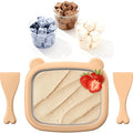Manual Ice Tray, No Electricity Required, DIY Ready-to-Eat Ice Cream Roll Maker, 304 Stainless Steel, Home Use Homemade Frozen Yogurt Smoothie Maker, Includes 2 Scrapers, and Easy to Clean, Parent-Child Interactive Partner, for Home Kitchen Use