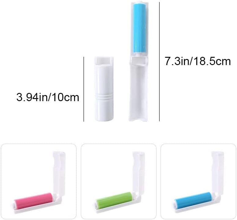VANTIYAUS Lint Roller（4pcs） Reusable Foldable Portable Clothes Washing Carpet Sheets dust Suction Brush Picker Set Cleaner,Pet Hair Remover Brush(Random Color)