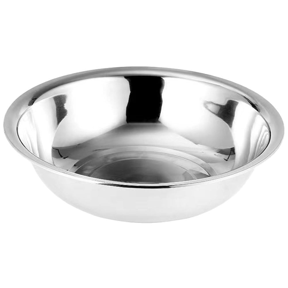 PRETYZOOM Metal Mixing Bowls Stainless Steel Basin 13 Inch Large Mixing Bowl Portable Dish Tub Foot Soak Tub Washtub Dishpan for Kitchen Bathroom