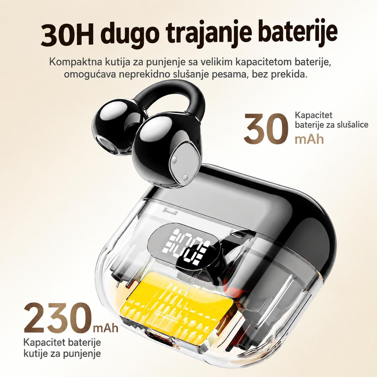 Pametne AI Bluetooth slušalice sa klipsom
