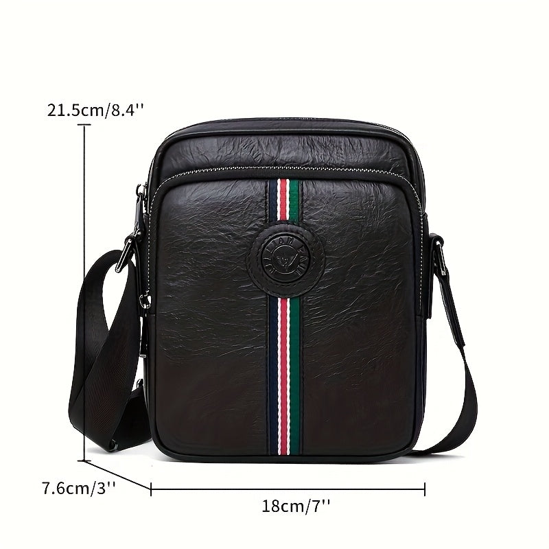 Emperor Paul Men's Single-Shoulder Bag, Genuine Top-Grain Cowhide Genuine Leather, Business Outing Fashionable Trendy Men's Crossbody Bag