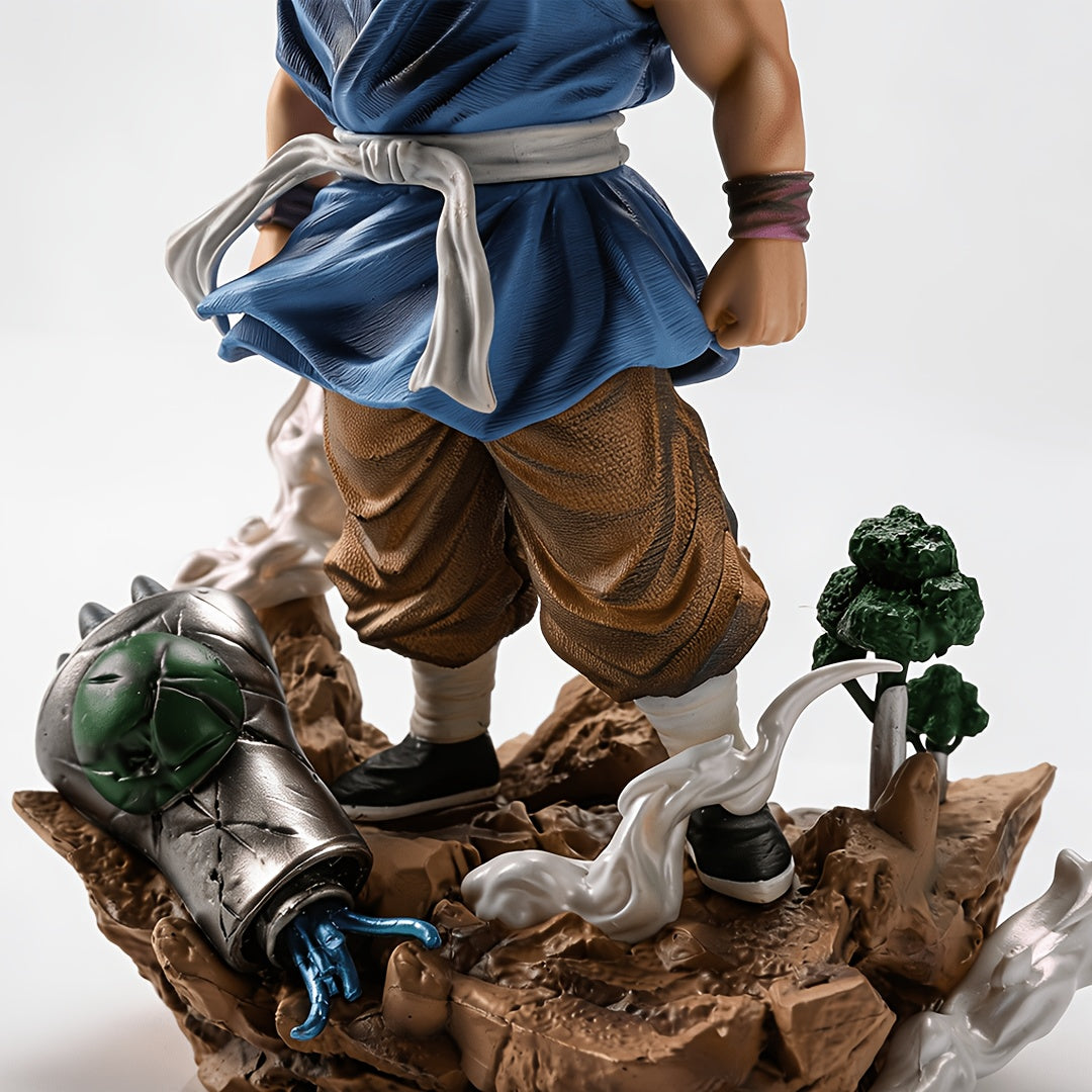 25.91cm Heavyweight Solid PVC Statue (764g), Premium Anime Action Figure with Battle-Damaged Diorama Base & 2 Interchangeable Heads