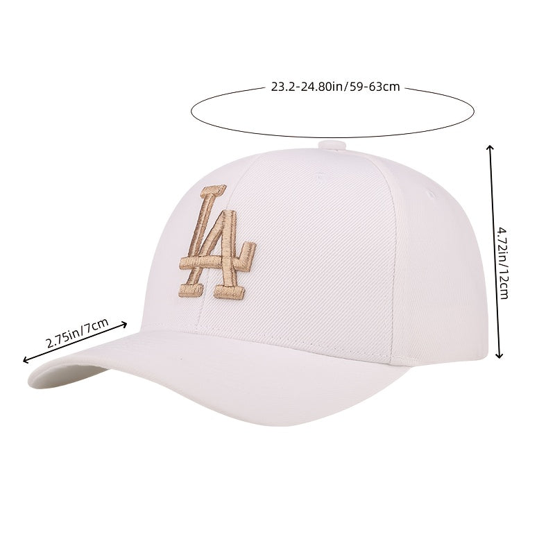 MLB Baseball Cap - White with Golden LA Lettering, Designed for Sports, Casual, And Formal Occasions - Unisex Baseball Cap - Officially Licensed by MLB, Sports Additions, Athletic Design, Durable Construction, Stylish Headwear for Sports Enthusiasts
