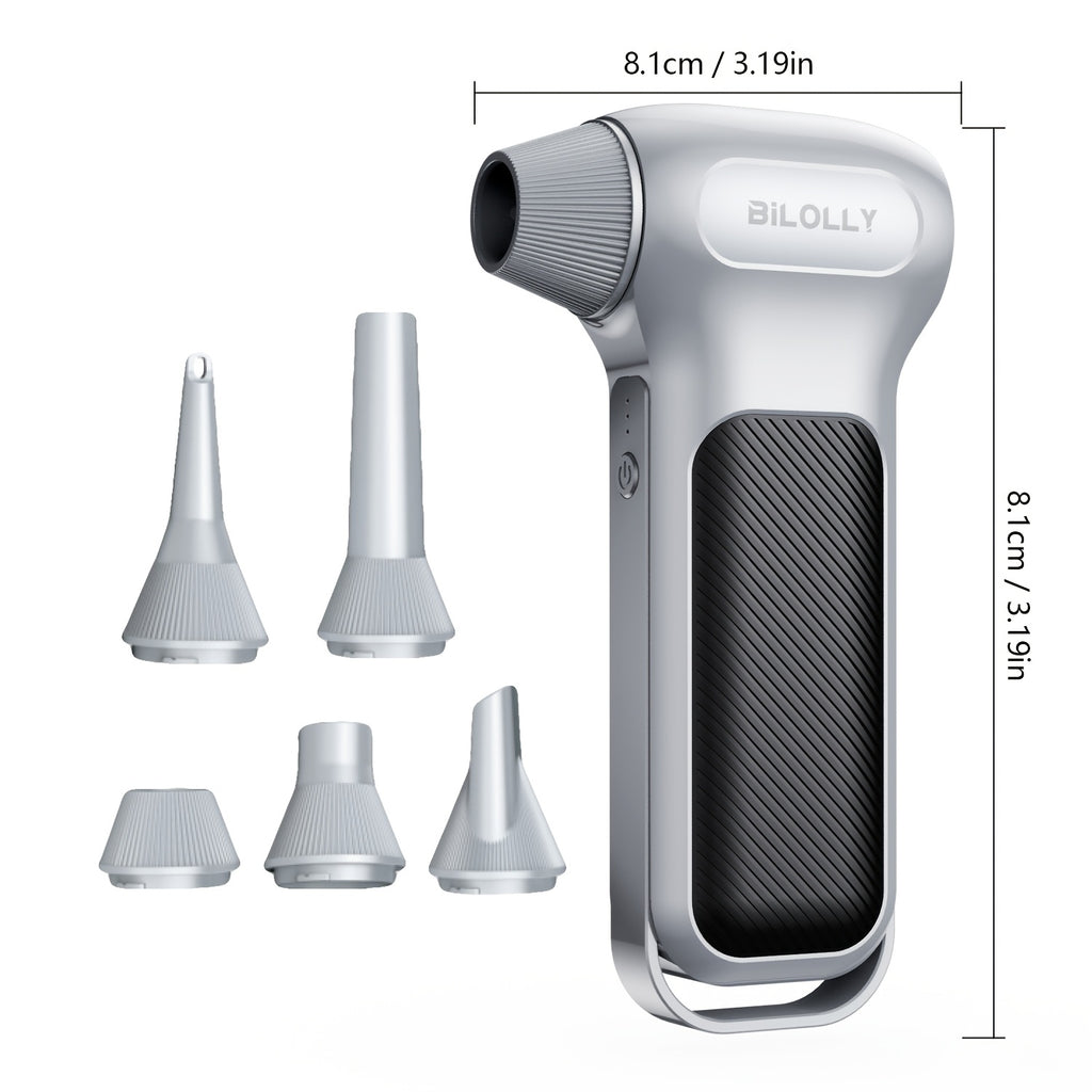 BILOLLY Turbo Duvač Prašine, 150.000 RPM Ventilator sa Kompresorom Vazduha Jačine Uragana, Brushless Motor Visokih Performansi, Baterija od 8000mAh Ultra-Duga Izdržljivost, Idealan za Uklanjanje Prašine sa Elektronskih Uređaja, Čišćenje Automobila i Palje