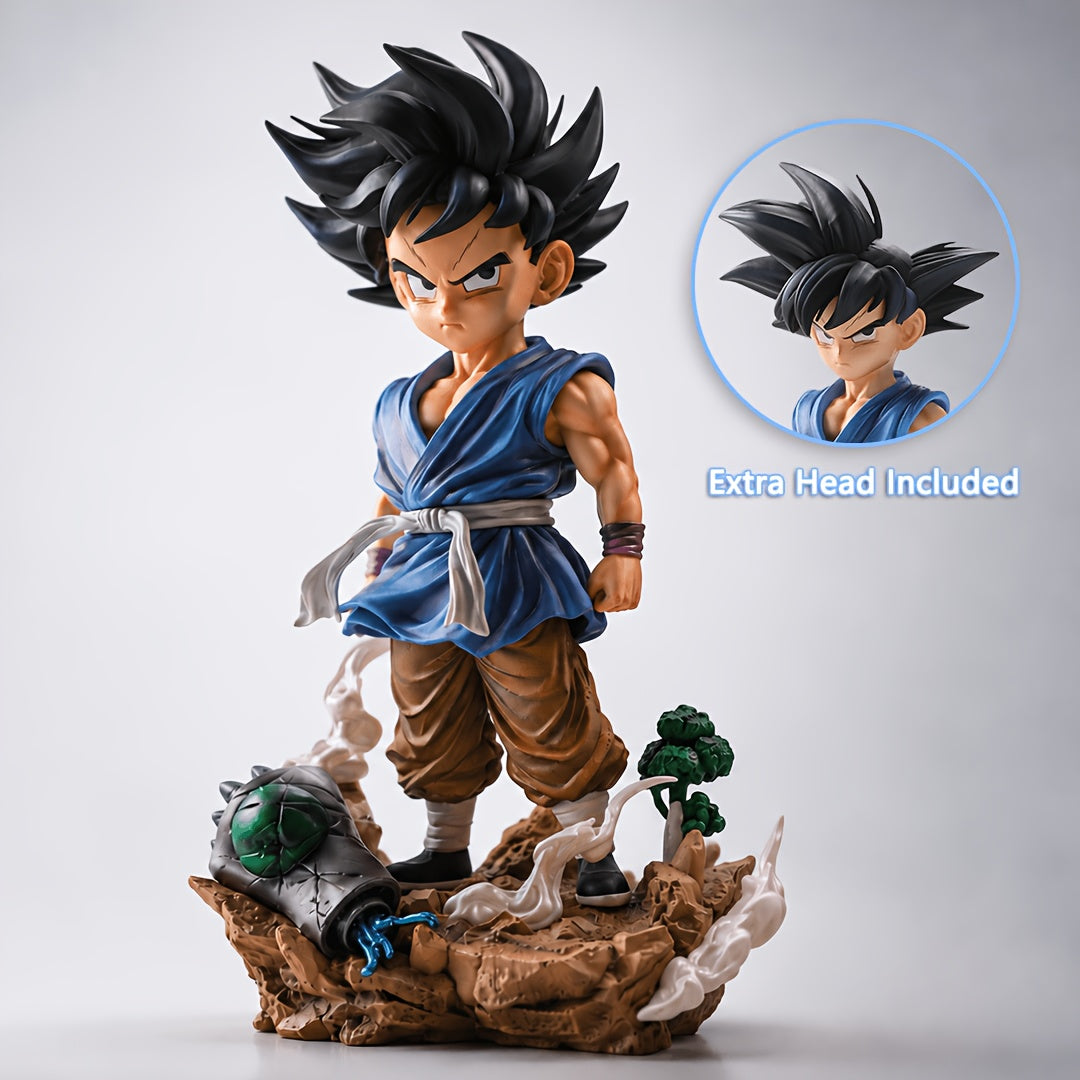 25.91cm Heavyweight Solid PVC Statue (764g), Premium Anime Action Figure with Battle-Damaged Diorama Base & 2 Interchangeable Heads