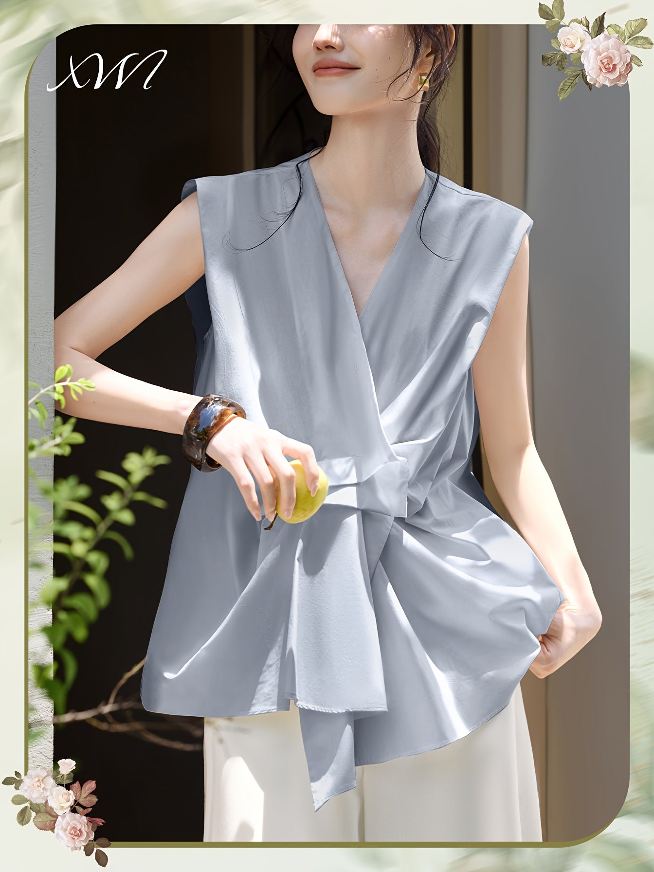 XWI Spring/Summer New Solid Color Shirt, Designer Shirt Top, New Designer Shirt Top for Women