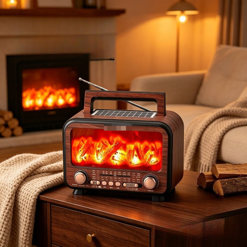 Retro radio sa izgledom prirodnog drveta i dinamičkim svetlosnim efektima