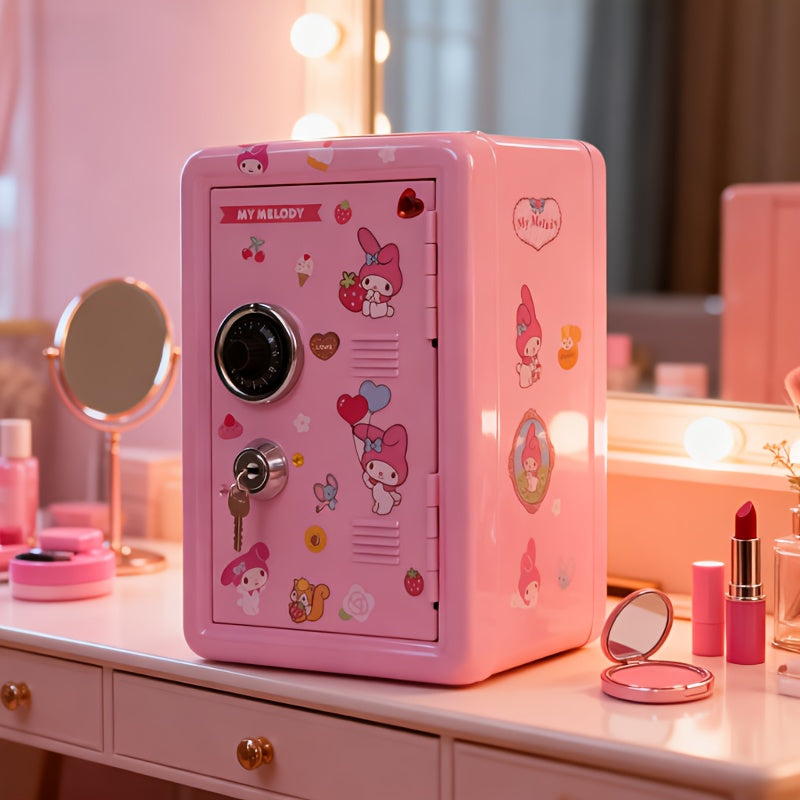 Sanrio Mini Metalni Sef:  / My Melody / Pompompurin - Tri Dostupna Stila, Skladište za Kovanice, Brava sa Šifrom i Dva Ključa, Savršen za Organizaciju na Radnom Stolu ili Poklanjanje, Nezaobilazno za Fanove Sanrio-a!