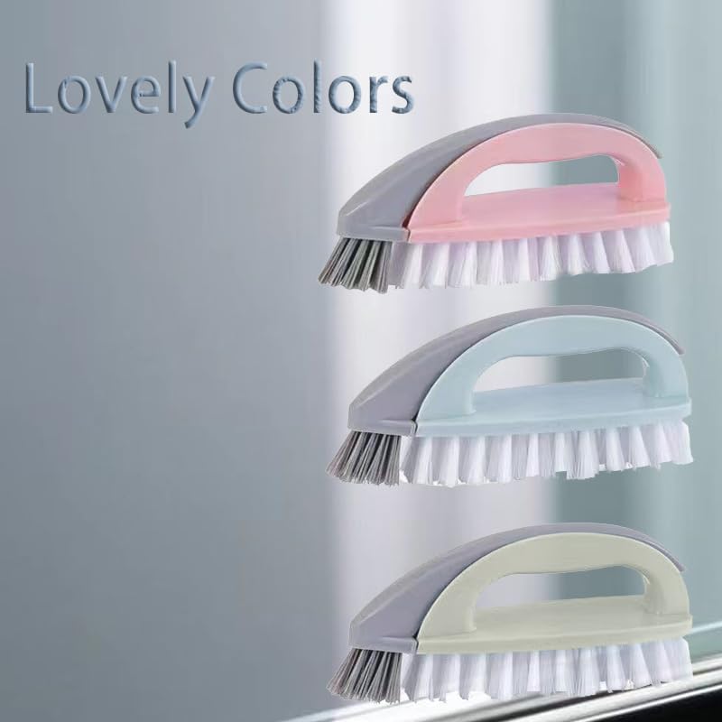 Detachable Cleaning Brush Handheld Brush Gap Brush Stiff Heavy-Duty Scrub Brush for Tile,Carpet,Bathroom Tubs,Grout,Blinds,Carpet,Shoes,Kitchen Sink (Cream)