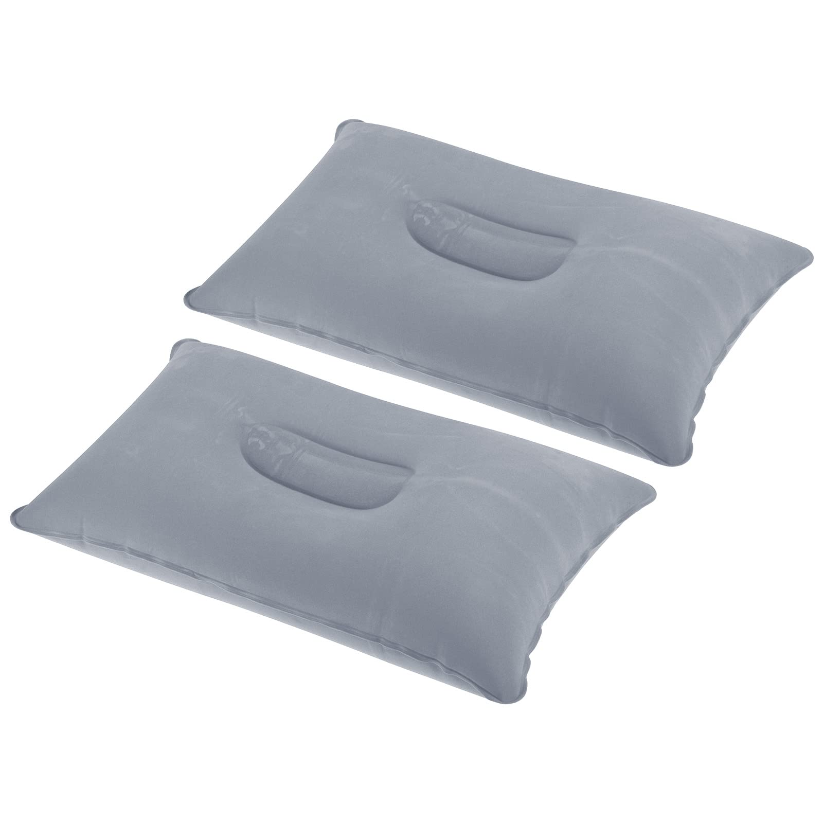 PATIKIL Inflatable Pillow, 2 Pack Squared Ultralight Camping Travel Pillow Desk Rest Neck Support for Hiking Backpacking Office, Dark Purple