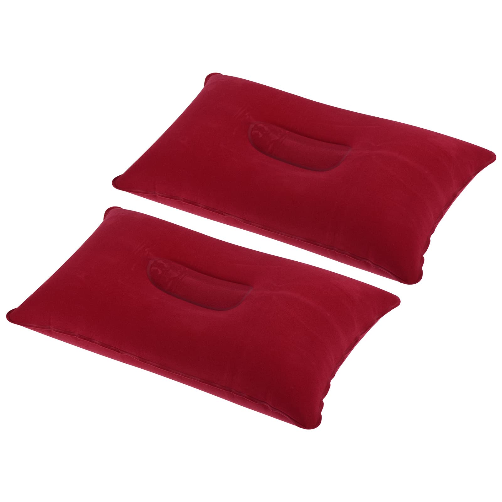 PATIKIL Inflatable Pillow, 2 Pack Squared Ultralight Camping Travel Pillow Desk Rest Neck Support for Hiking Backpacking Office, Dark Purple