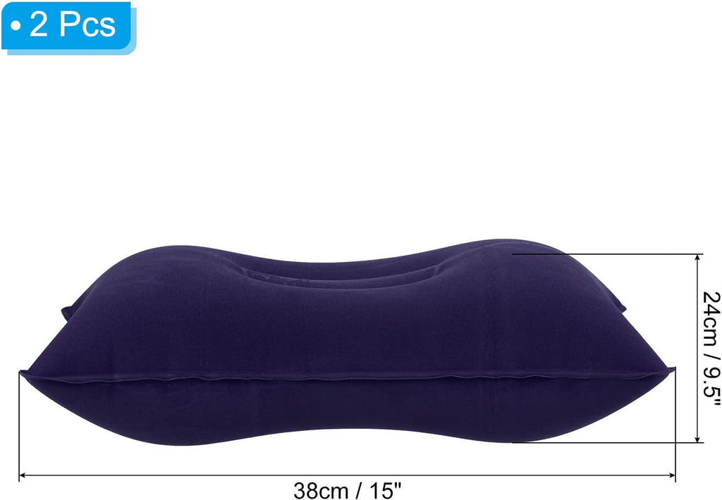 PATIKIL Inflatable Pillow, 2 Pack Squared Ultralight Camping Travel Pillow Desk Rest Neck Support for Hiking Backpacking Office, Dark Purple