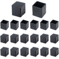 12Pcs 1"x1" (25mmx25mm) Square Rubber Chair Leg Tips Caps, Chair Table Leg Covers Floor Protectors, Chair Leg End Caps for Furniture, Table