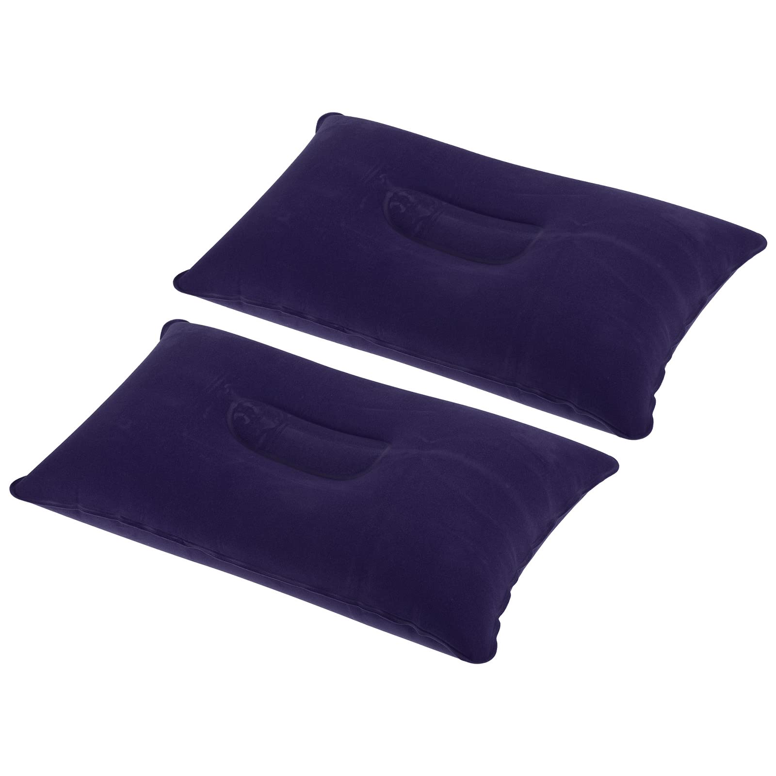 PATIKIL Inflatable Pillow, 2 Pack Squared Ultralight Camping Travel Pillow Desk Rest Neck Support for Hiking Backpacking Office, Dark Purple