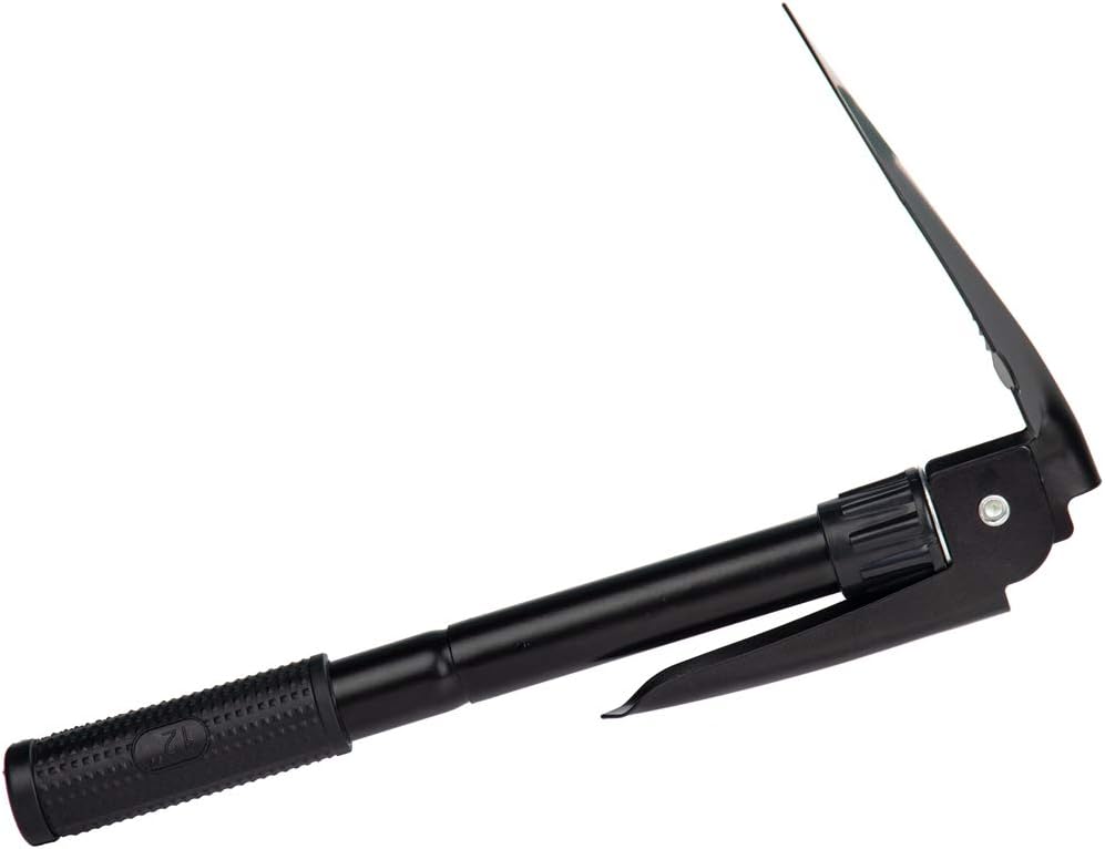 Gardening Folding Shovel Military Camping Shovel Survival Gear Entrenching Tool with Carrying Pouch Metal Handle for Camping Trekking Gardening Fishing Backpacking Snow (Black Zipper Pouch)