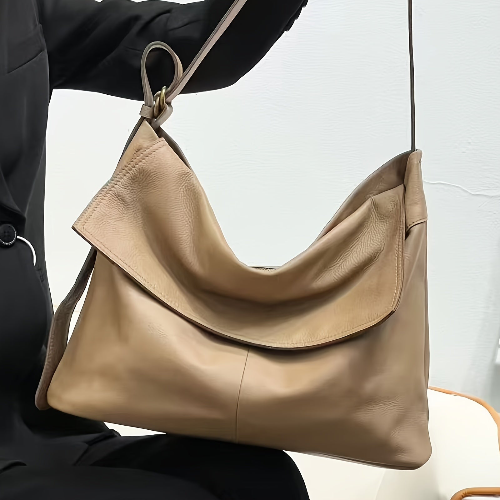 Genuine Leather Bag Women'S Crossbody Shoulder Bag Fashion Designer Leather Satchel Purse