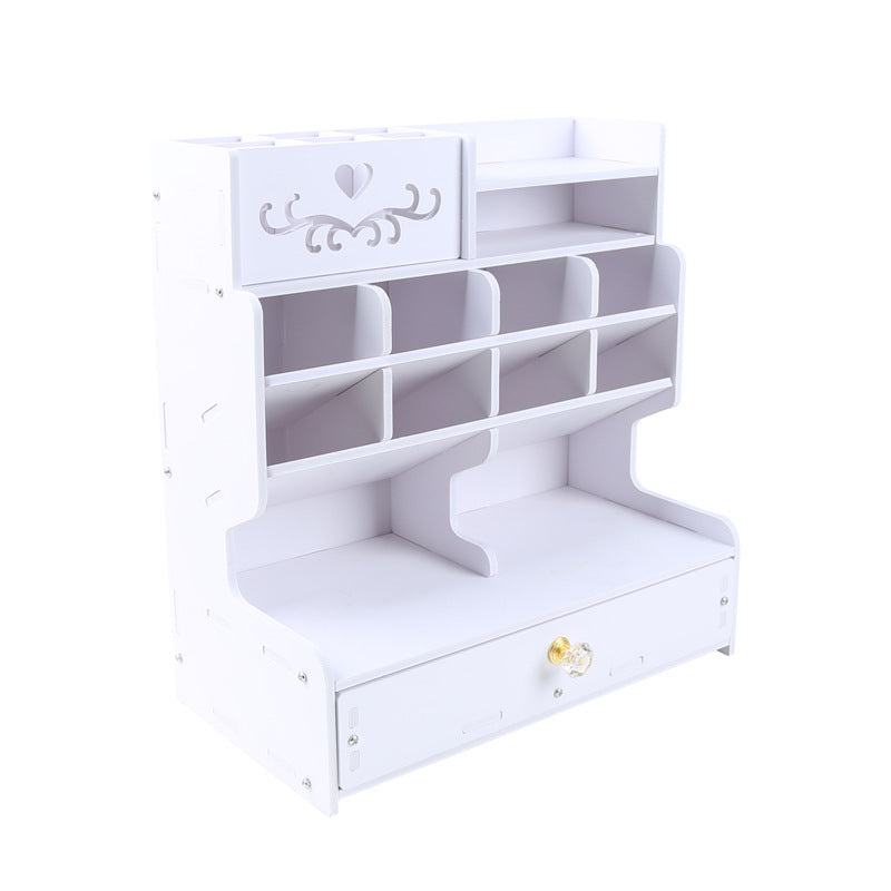 Нагнути организатор за радну површину са нагнутим фиокама и горњом полицом - држач за оловке/хемијске/маркере, полипропиленска кутија за складиштење за канцеларију, организацију - штедљиви организатор за канцеларијски материјал (компатибилан са оловкама,