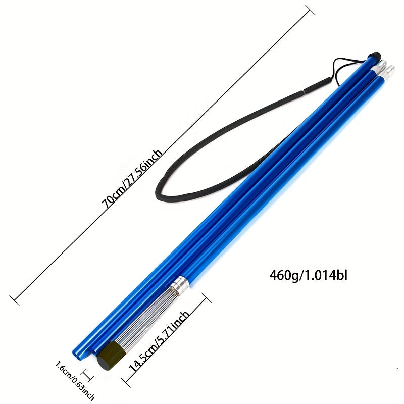 Stainless Steel 5-Prong Fishing Spear with Barbs, 3-Section Portable Multi-Purpose Steel Fork Fishing Spear Gun