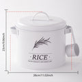 A Round White Metal Storage Canister for Organizing Rice, Potatoes, Vegetables, Food Containers, Kitchen Supplies, Housewarming Gifts, Suitable for Dining Rooms, Dorms, And Homes