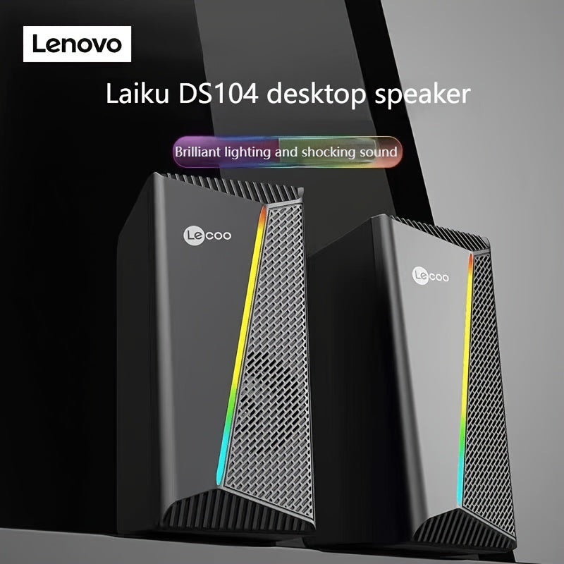 Legion DS104 Živopisne Žičane Računarske Zvučnike, Subwoofer za Desktop i Laptop Računare, Kul RGB Efekti Osvetljenja sa Snažnim Basom, Jasan i Pun Kvalitet Zvuka, USB Plug-and-Play Bez Potrebe za Drajverima, Pogodno za Više Scenarija, Kućni Audio/Video,