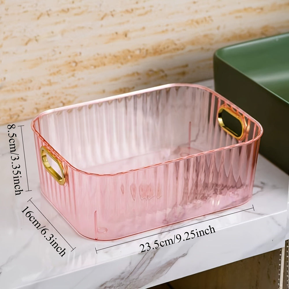 7pcs, Plastic Desktop Storage Box, Equipped with Built-in Handles and a Lid, Featuring a Multi-compartment Divider Design, with a Decorative Art Style. Suitable for Storing Cosmetics, Bedroom Items and Office Supplies. It Is an Ideal Gift Choice