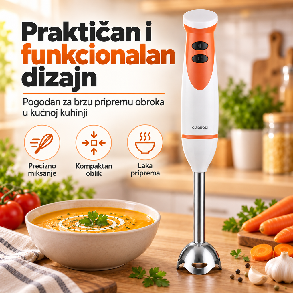Ručni štapni blender – praktičan kuhinjski aparat za brzo miksanje i usitnjavanje