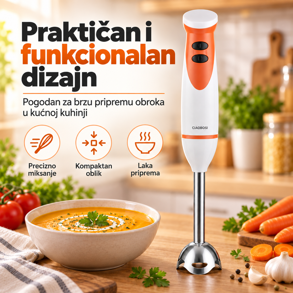 Ručni štapni blender – praktičan kuhinjski aparat za brzo miksanje i usitnjavanje