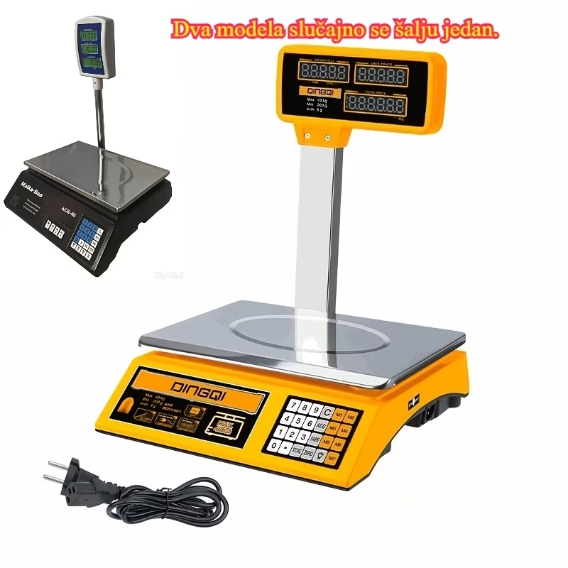 Precizna elektronska vaga sa posudom od nerđajućeg čelika, nosivosti 40 kg