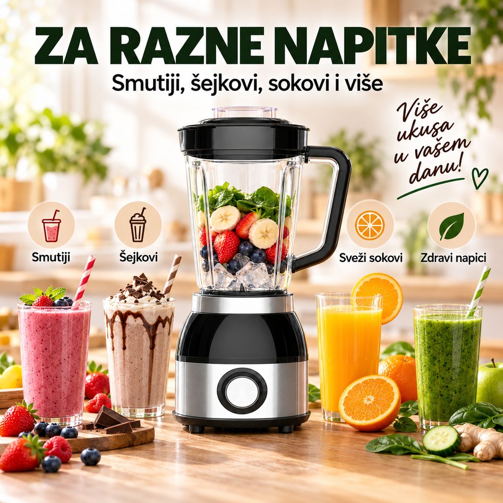 Multifunkcionalni blender 1.2L – za voće, povrće i pripremu napitaka